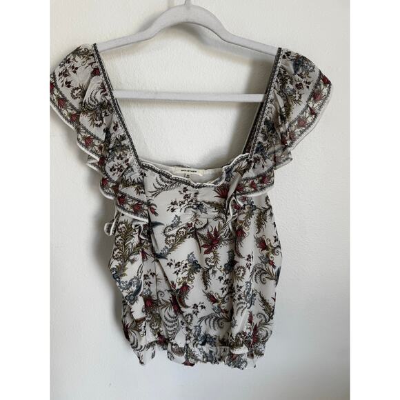 Max Studio Floral Paisley Cropped Tank Top Strappy Blouse Size Medium - Picture 4 of 11